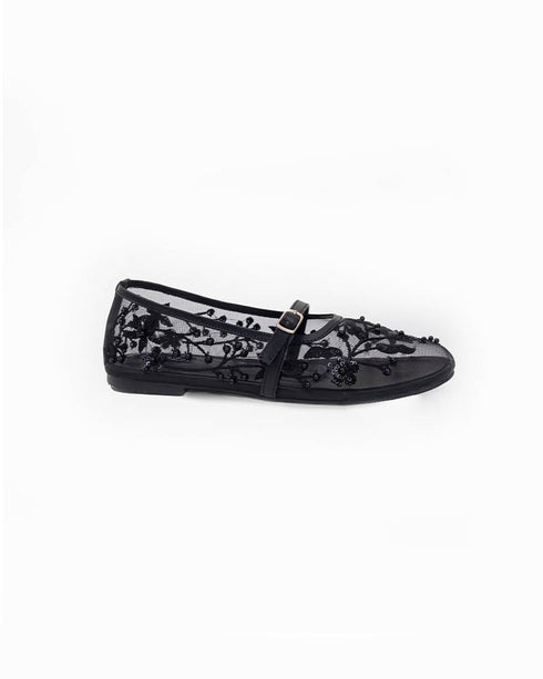 ILSA Embroidered Ballet Pumps